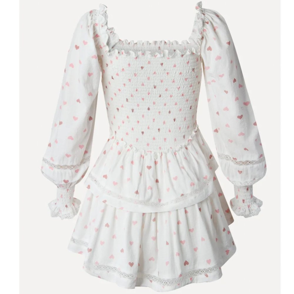 Dora Valentine Puff Sleeve Mini Dress